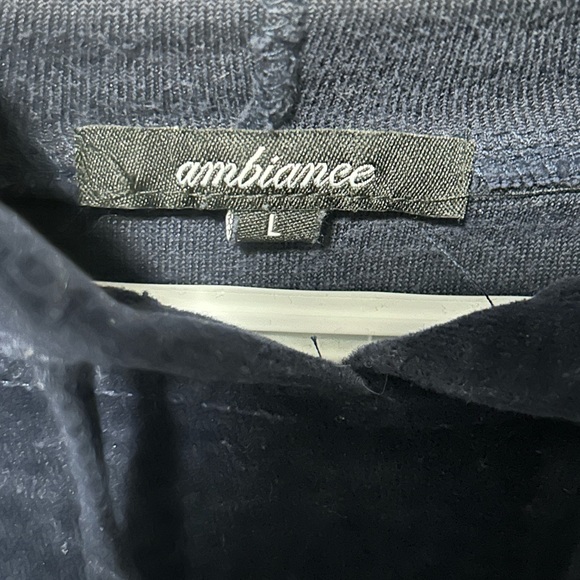 Navy Blue Velour Hoodie - Picture 3 of 3